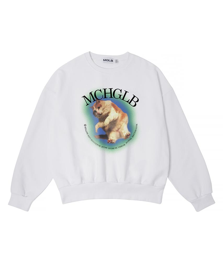 MATCHGLOBE Jump Kitten Sweatshirt (White)
