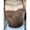 American-Style Sexy Sling Vest Inner Match Outwear Corset Silm Slimming and Short Lace Lace Fishbone Waist Girdle Tops