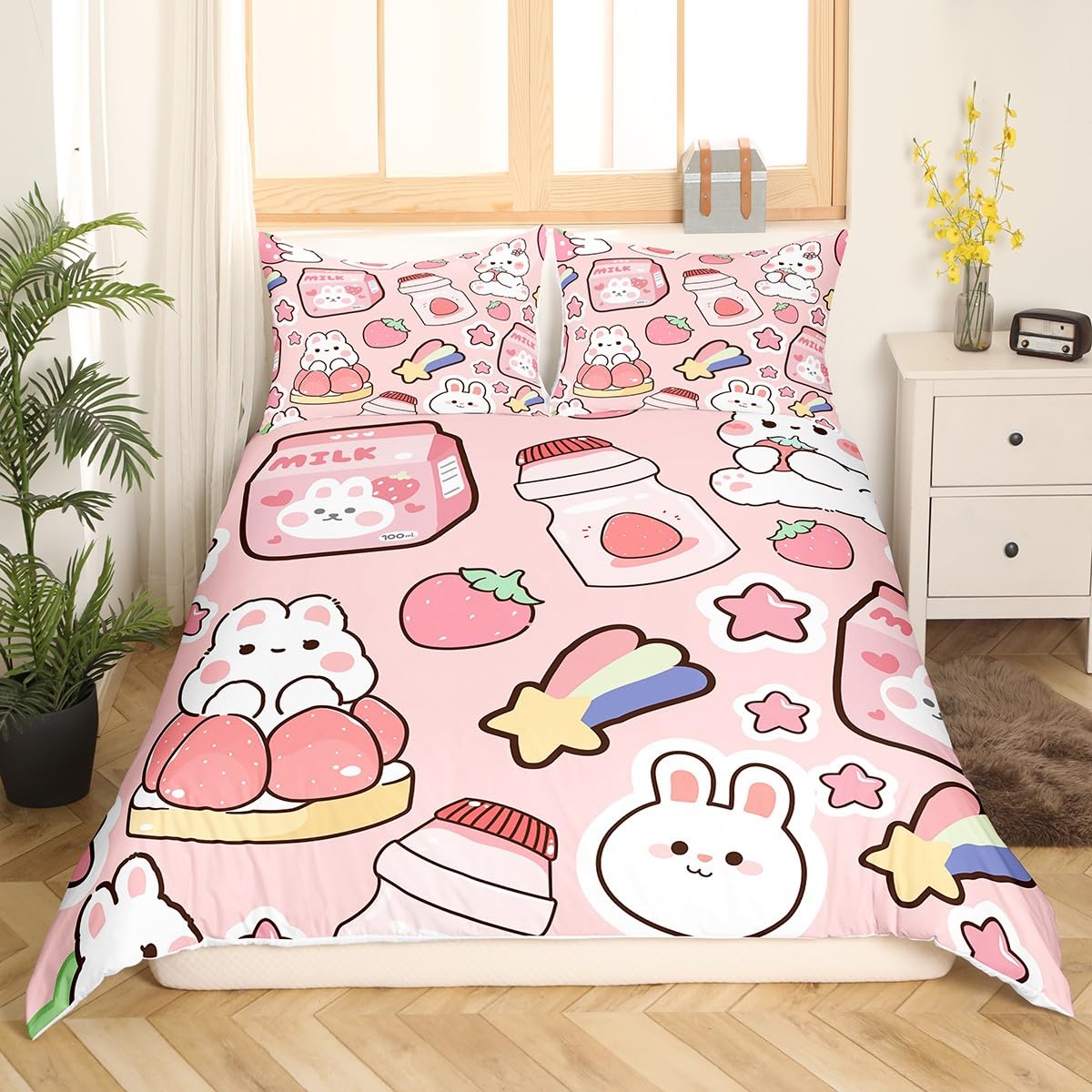 Пододеяльник с изображением мультяшного кролика — фото 13