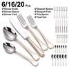 6/16/20Pcs Gold Plated Cutlery Set Stainless Steel 304 Tableware Mirror Dinner Set Elegant Fork Spoon Western Flatware4