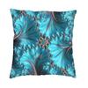 Turquoise Edelstenen Vierkante Kussenhoes Decoratie Elegante Koperen En Blauwgroene Fractale Tweeëntwintig Kussenhoes Kussen Bedrukking