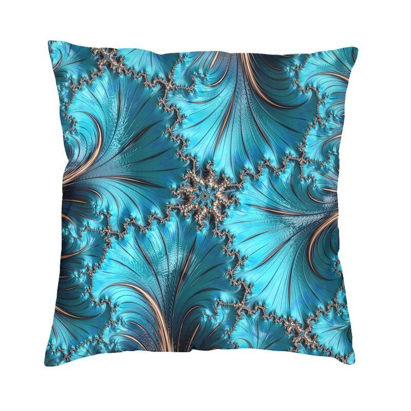 Turquoise Gems Geometric Art Cushion Cover 45X45Cm Home Decor 3D Print Elegant Copper And Teal Fractal Four Throw Pillow Case