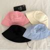 Solid Color Bowknot Fisherman Hat Sunscreen Canvas Basin Hat Male Bow Bucket Hat  Travel
