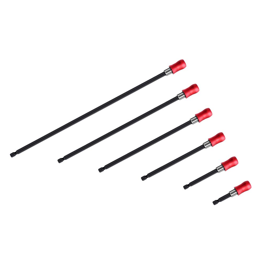 6PCS Bit Extension Bars Hex Socket 6.35mm Extension Bit Holder for Power Drill Electric Wrench Screwdriver