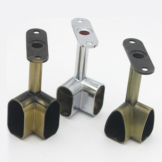 2Pcs Alloy Ceiling Mounted Bracket Corner Wardrobe Rod Clothes Rail Lever Holder