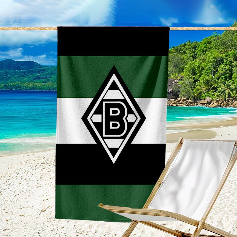 Grün Schwarz Borussia Strandtuch - Weiche, Saugfähige Mikrofaser, Leicht, Ideal für Den Strand, Partys, Reisen, Camping Fanartikel