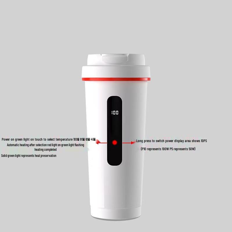 

2025 Universal Car Kettle: 316 Stainless Steel Heating Cup (12V/24V) белый