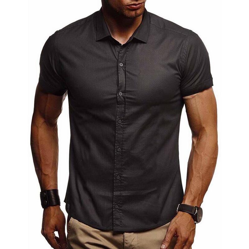 Short Sleeve Stretch Casual Shirt 1Pcs 
