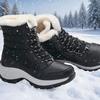 Women's Waterproof Platform Boots Winter Outdoor Warm Snow Boots Plush Over The Knee Luxury Brand Ankle Boots Short Hair Boots