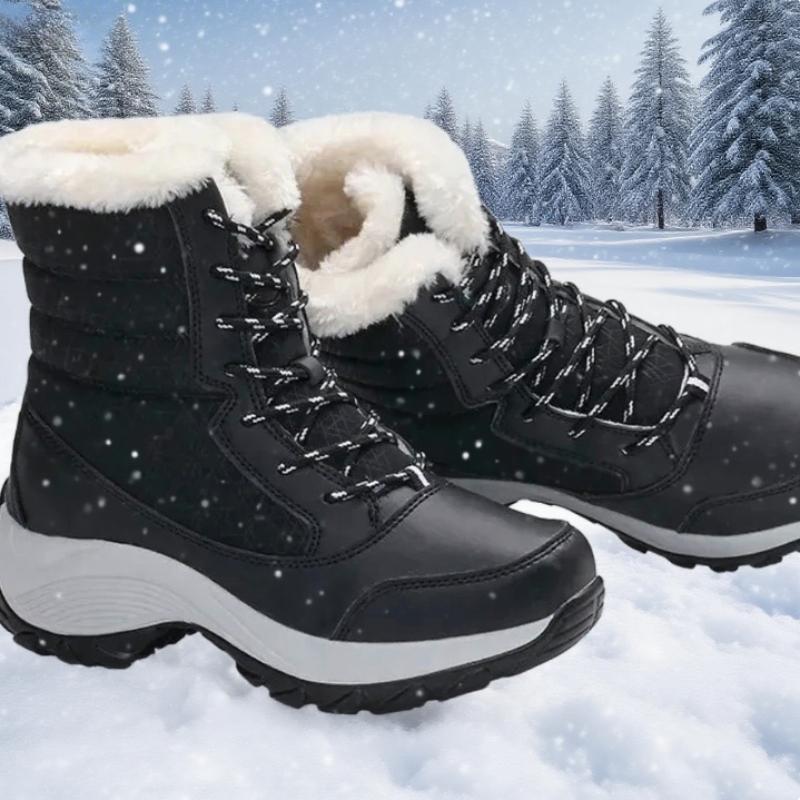 Women's Waterproof Platform Boots Winter Outdoor Warm Snow Boots Plush Over The Knee Luxury Brand Ankle Boots Short Hair Boots