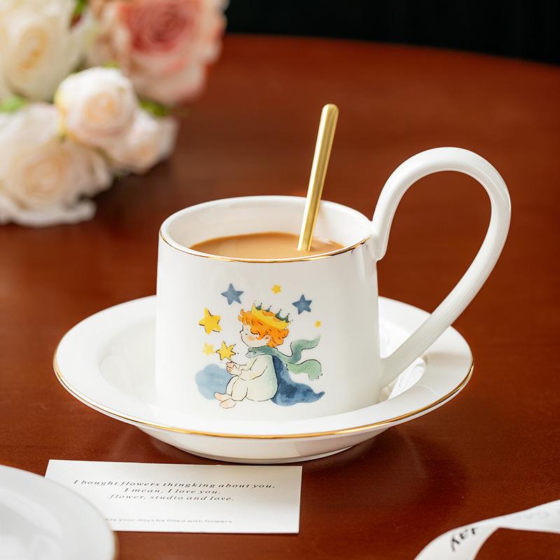 

Набір кавової чашки та блюдця серії Маленький принц Пномпень чашка для післяполудневого чаю керамічна чашка подарунок на новосілля весільний сувенір 270ml