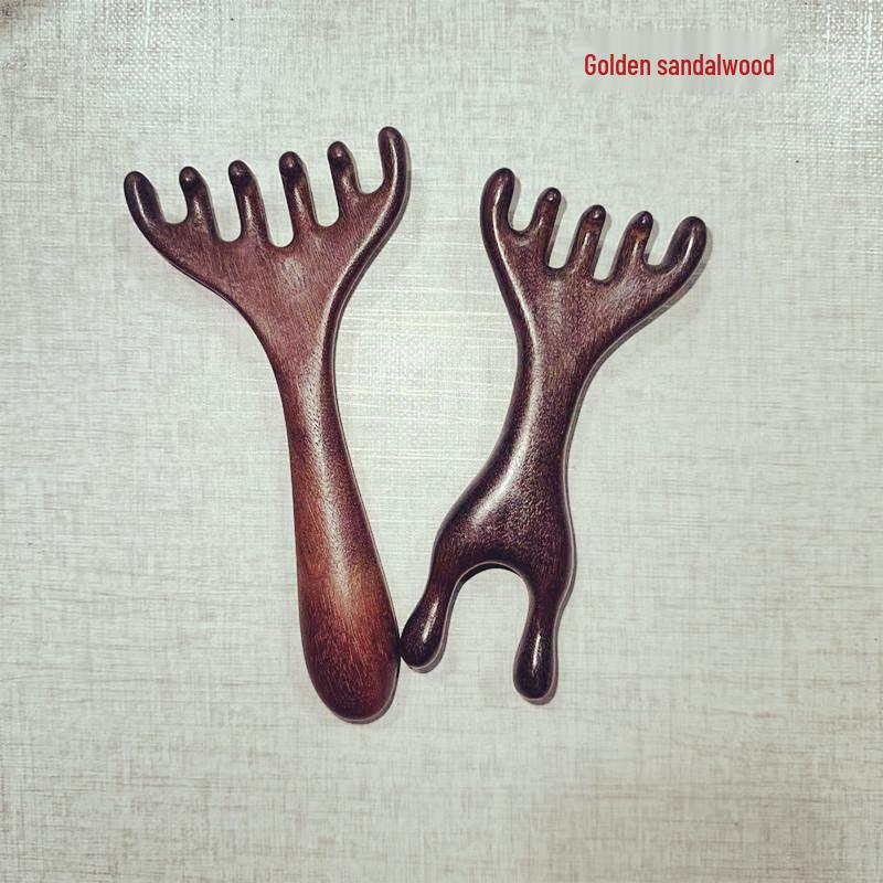 Sandalwood Antler Rake Multifunctional Comb & Nose Scraper