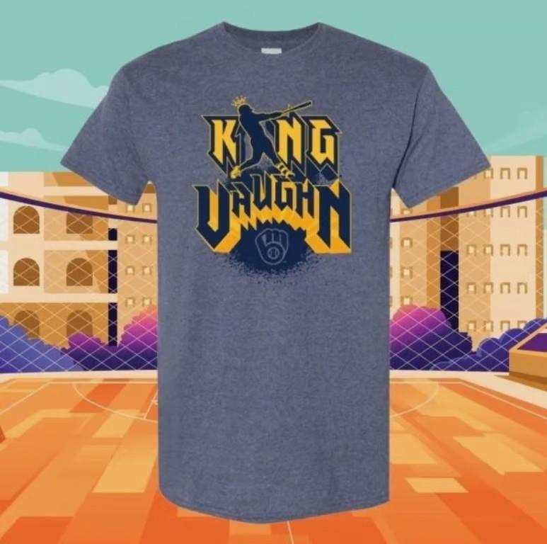 2025 Brewers King Vaughn T-Shirt Giveaway - Short SLeeve, Size All Unisex T-Shirt XXXXL