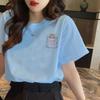 IHUASU White Short-sleeved T-shirt for Women, Summer Loose Printed T-shirt for Ladies