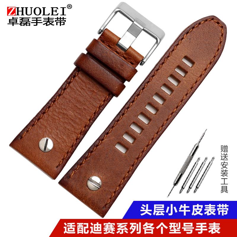 Quality Genuine Retro genuine Leather watchband men for DZ4343 DZ4323 DZ7406 watch strap vintage Italian leather 22mm 24mm 26mm