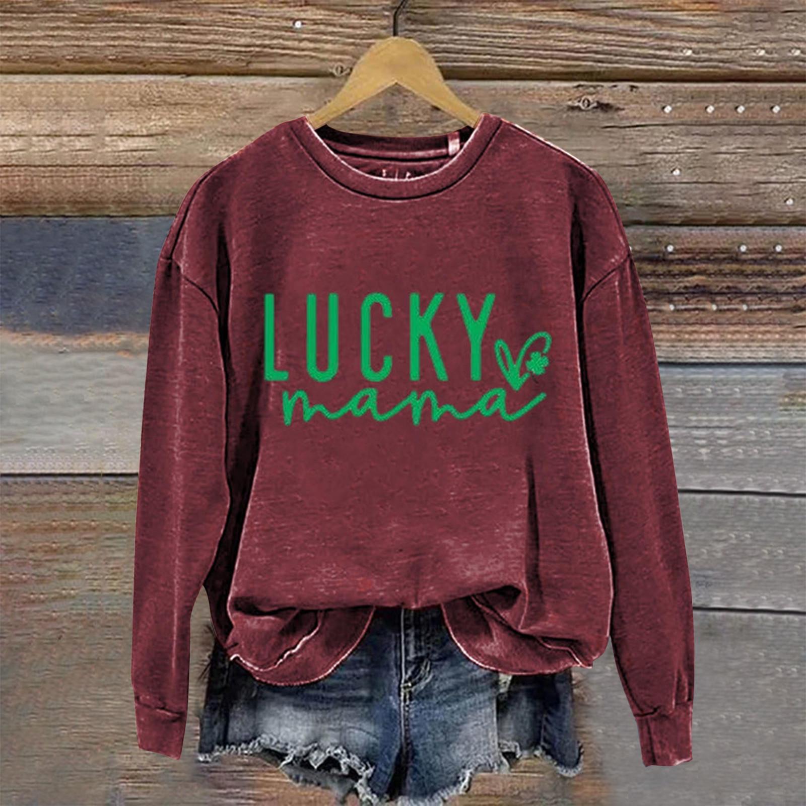 

Жіночі топи з круглим вирізом, бавовняні жіночі повсякденні модні пуловери з довгим рукавом і круглим вирізом XL винний