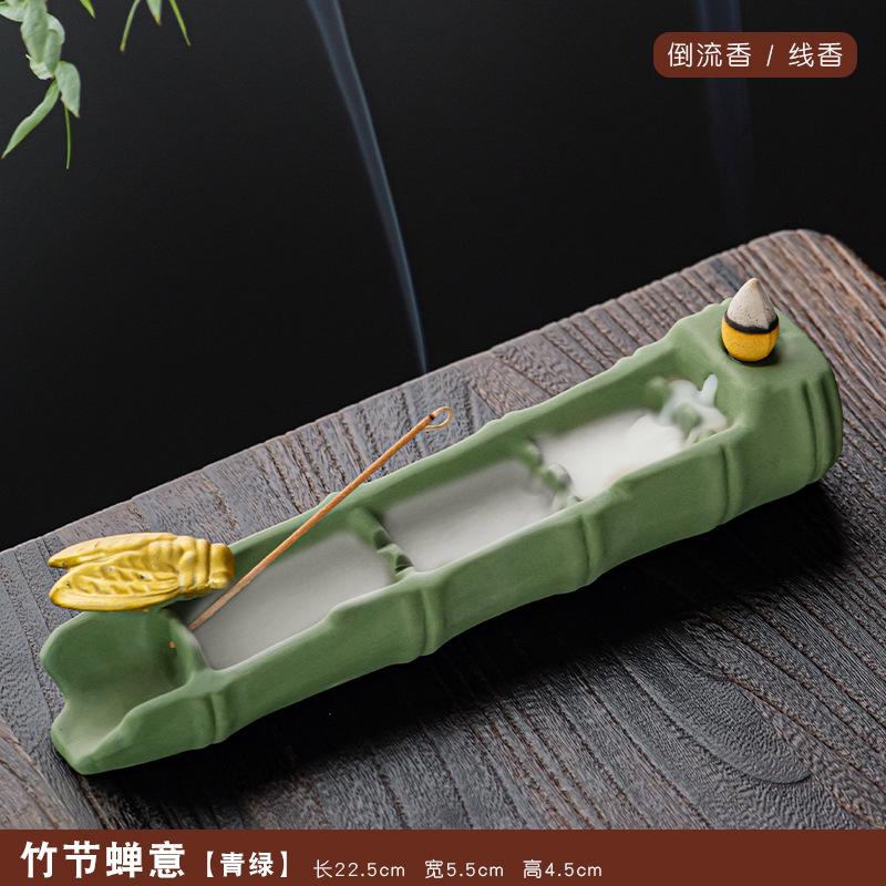 Creative Thousand Miles Landscape Incense Burner Ceramic Downward Flowing Smoke Ox Design for Home Tea Ceremony Decor Gift