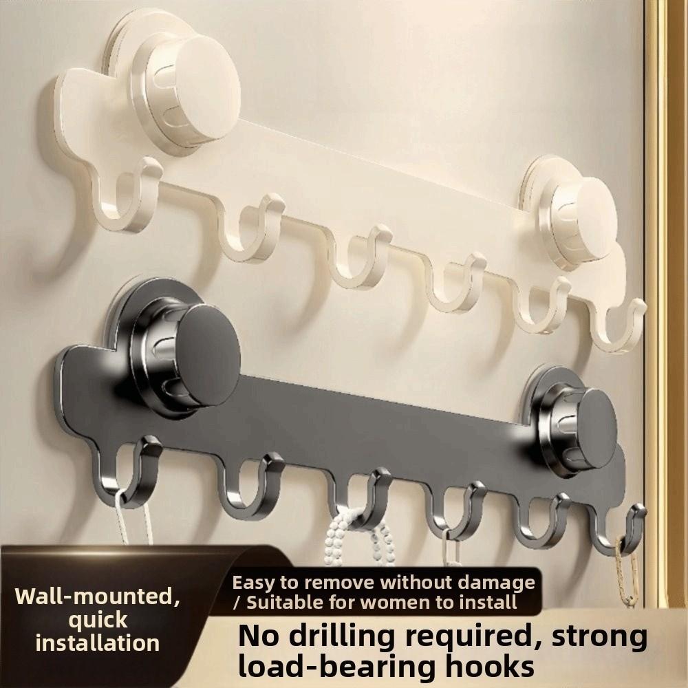 Waterproof Suction Door Cup Hook 5/6/7/8-Hook Hanging Coat Rack Bathroom Towel Holder Living Room