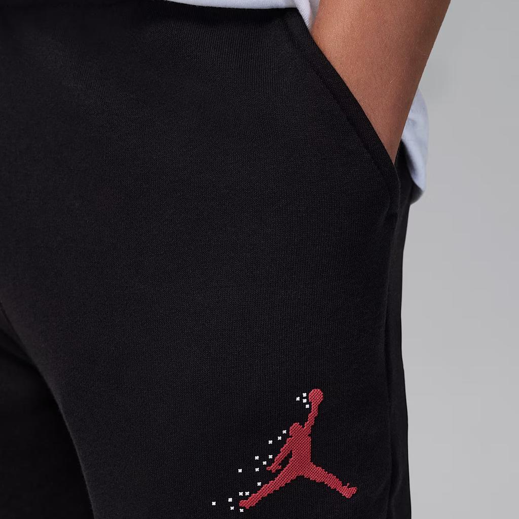 Jordan Kids Casual Pants with Alphabet Print and Drawstring Cuffs Kids Bottoms Black FV5650-010