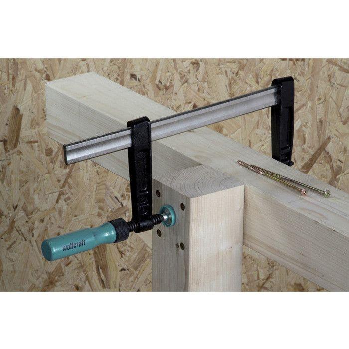 Serre-joint - WOLFCRAFT - 80-150 mm - Acier - Vert - Maintien solide et précis