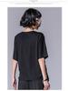 Asymmetrisches Damen-T-Shirt mit Chiffon-Modal-Einsatz, locker geschnitten