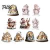 Winter Wonderland Table Decor Christmas Ornaments, Double-sided Acrylic Snowman/Santa Claus/Reindeer/Cottage Party Centerpieces Decorations