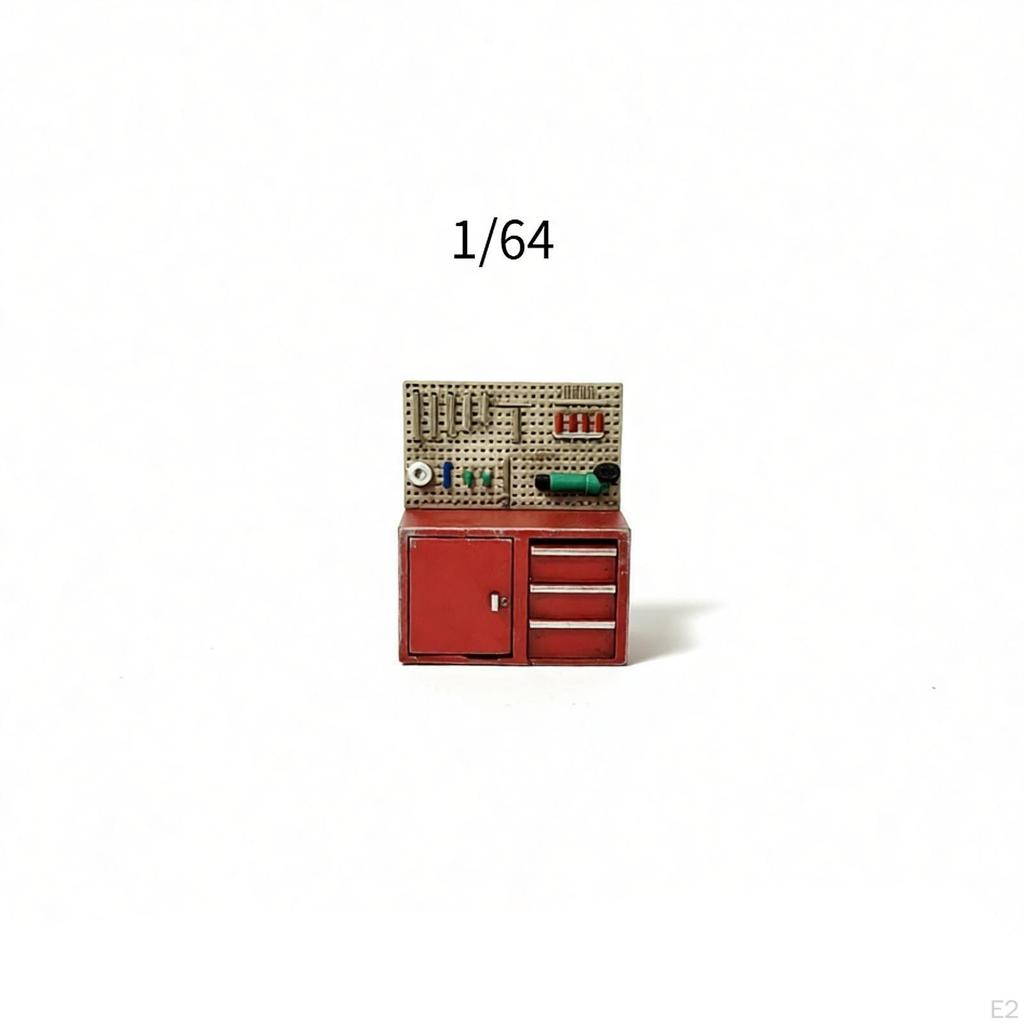 1/64 Scale Garage Tool Rack Simulation Cabinet Repair Tools for Workshop Shop