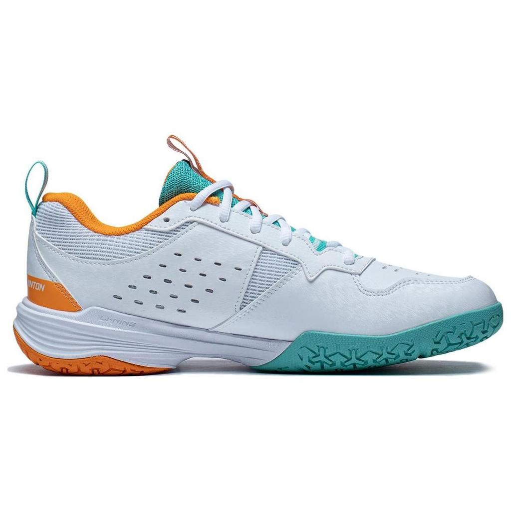Li Ning Ace Badminton Shoes Unisex Low top White/Green/Orange AYTT001-2