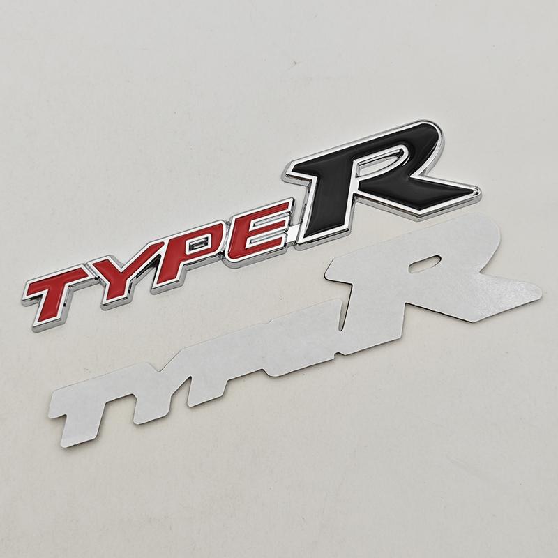 3D Metal Type R S Logo Front Grill Badge Rear Trunk Emblem Sticker Decals For Honda Civic TYPER CRV Accord Fit Car Accessories