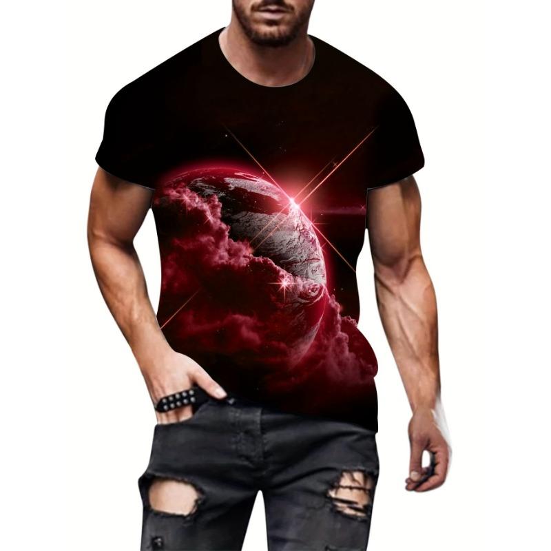 Summer Men's New Shirt 3D Printing Personality Trend Youth Casual Top Summer Light and Breathable Large Size T-shirt