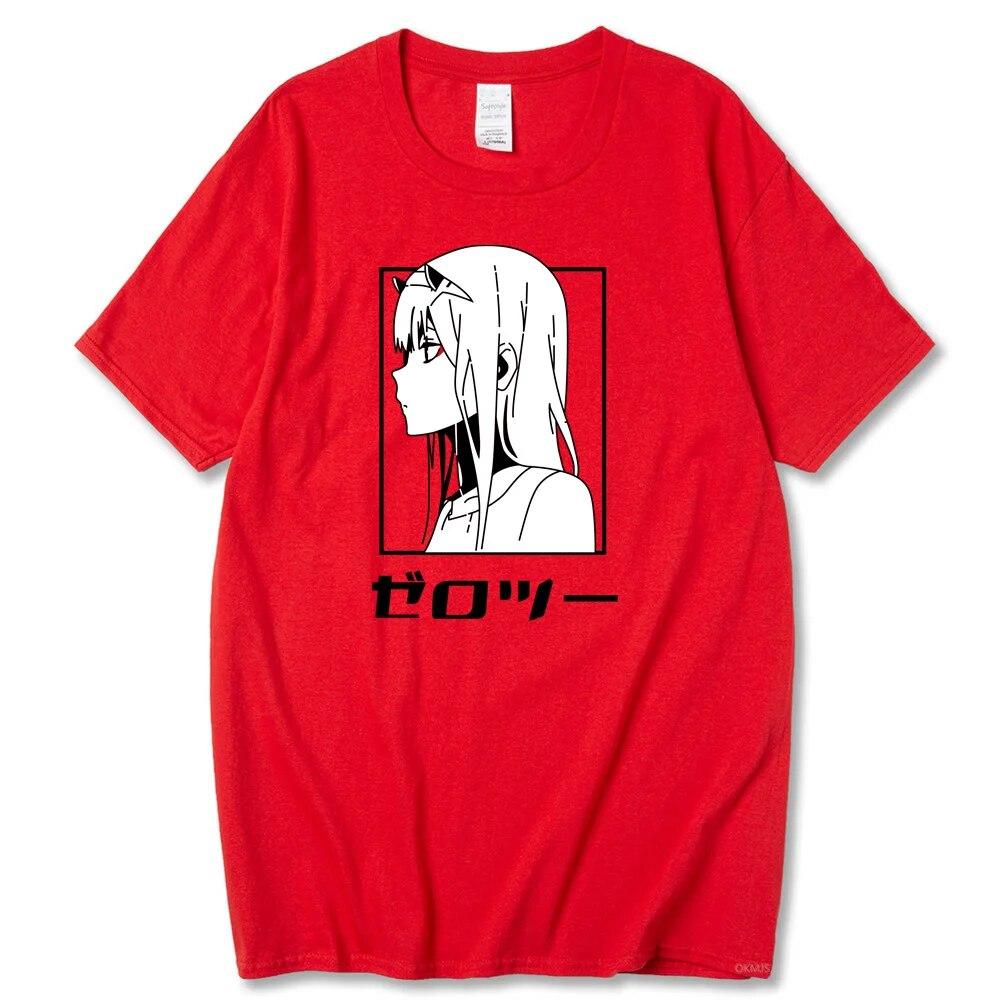 Tricou cu anime japonez Darling In The Franxx unisex Kawaii Cartoon Zero Two Tricou Harajuku Unisex Topuri Unisexga Tricou grafic Bărbați Unisex