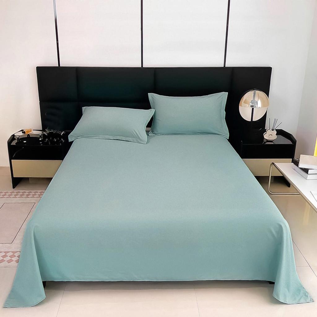 Solid Color Bed Sheet Set, Cotton Household Bedding, Dormitory Bedding, Plain Sheet For Twin Size Beds, Soft Cotton Bed Linen