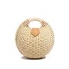 Woven Straw Shell Handbag With Magnetic Closure For Casual Day Use