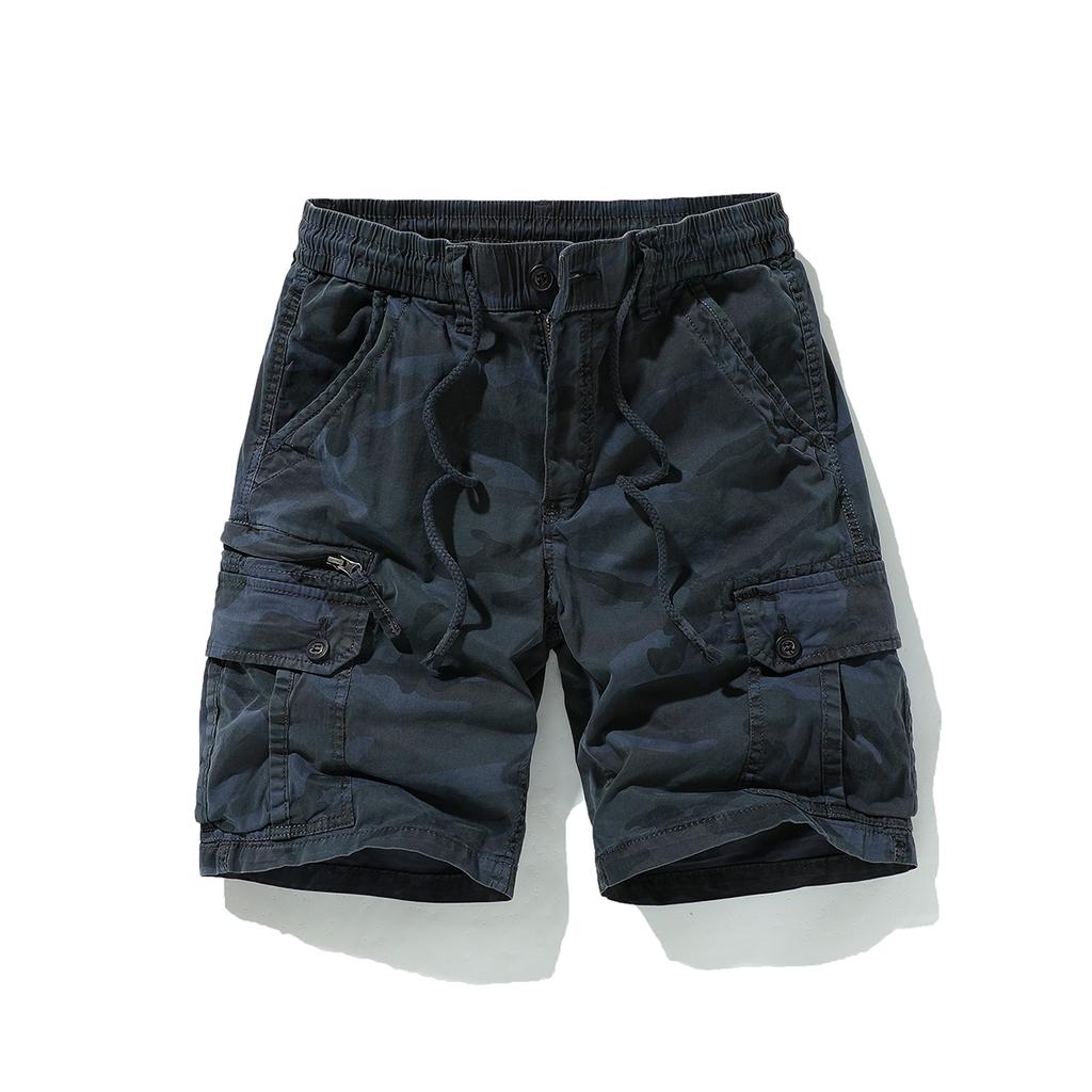 Pantaloncini da Lavoro Mimetici Uomo Estivi Casual Pantaloni a Cinque Quarti Cotone Puro Larghi Multi Tasche Pantaloni Versatili