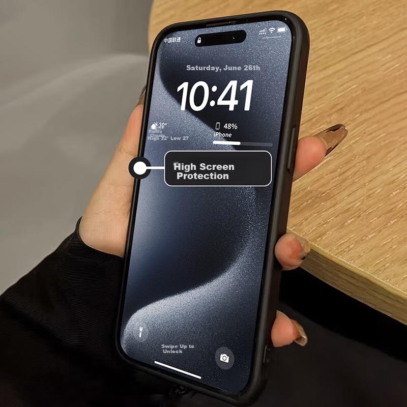 Apple 15 Pro Max Phone Case iPhone 15 Pro Max Lens Fully Wrapped Ultra-thin Semi-Transparent Skin-like Frosted Silicone Anti-fall Simple Unisex Model