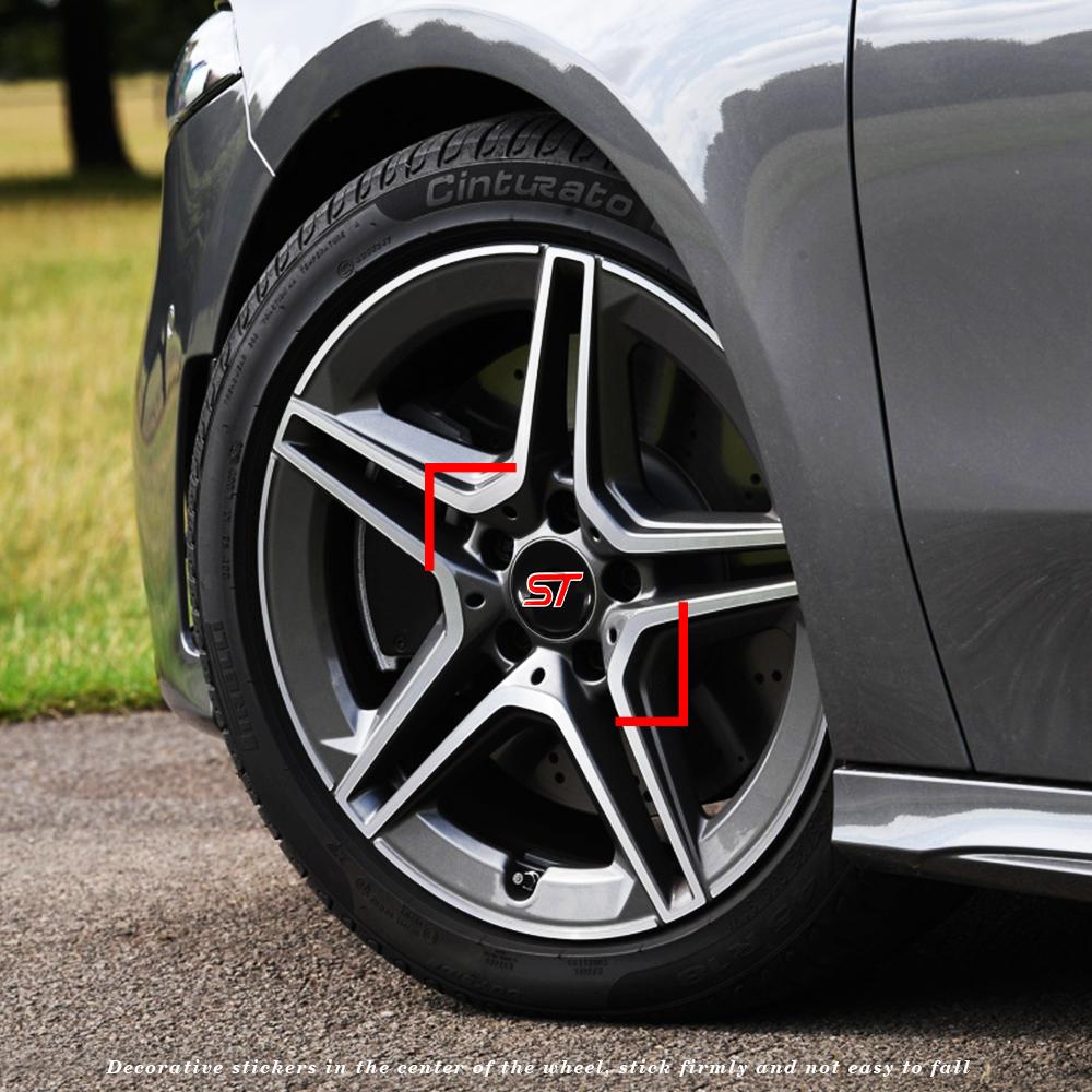 4pc 56MM Car Wheel Center Hub Caps sticker Tire Rim Covers stickers Auto Accessories For ST Fiesta Shelby Edge Kuga Mustang