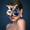 Mysterious Venetians Kitty Mask for Costume Parties and Stage Performances Mardi Gras Masquerades Cats Mask Accessory