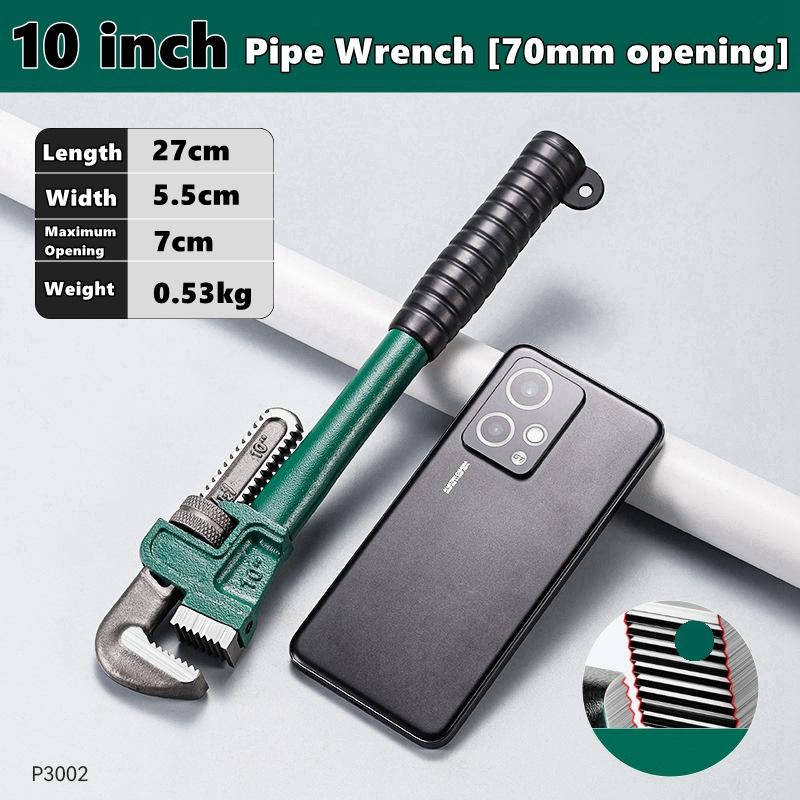 Heavy Duty Carbon Steel Straight Pipe Wrench 10", 12", 14", 18" Pipe Plier Universal Industrial Adjustable Plumbing Hand Wrench