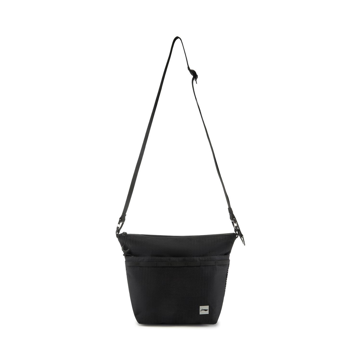 Li Ning Fitness Series Brand Logo Zipper Shoulder Crossbody Bag Unisex bags Black ABDV143-1 Black