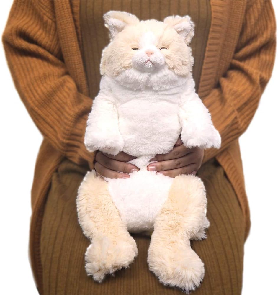 Sonne Zitrone Schoß Runde 20 x x Plüschkatze, Creme, Schlafen, 13,3 40cm, Tier, P-6472