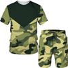 Set cu imprimeu camuflaj de vară Costum Hip Hop Harajuku Sport 2 piese Îmbrăcăminte sport supradimensionată Tricou Pantaloni scurți de plajă Ținute Haine pentru bărbați