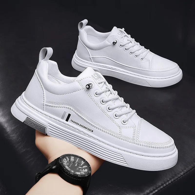 Fashion Men's Shoes 2025 Spring New Casual Shoes Fashionable Low Top Soft Soled Board Shoes Simple Thick Soled Breathable Single Shoes