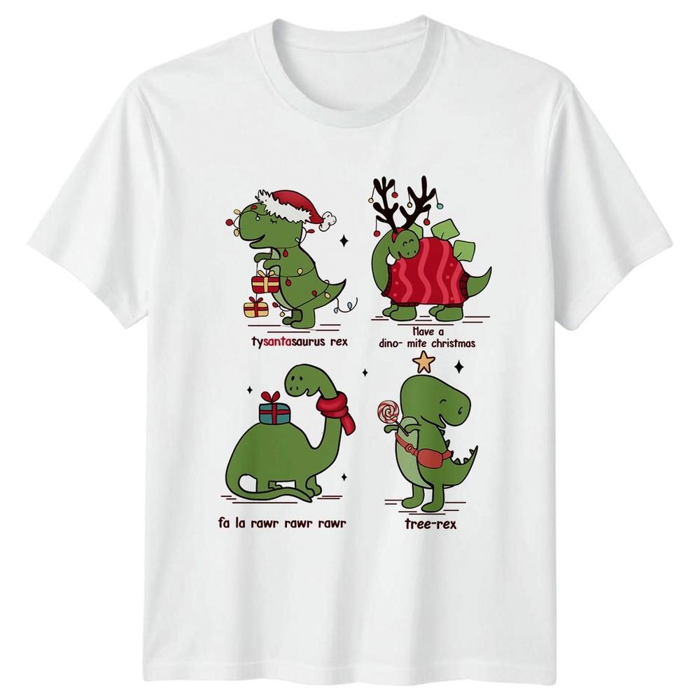 Tysantasaurus Rex Have A DinoMite Christmas Dinosaur Unisex Unisex Graphic Tee S