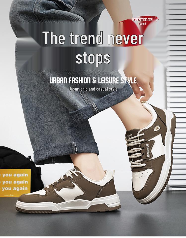 Men's Korean-Style Breathable White Sneakers - Trendy, Thick-Soled, Casual Sports Shoes for Summer