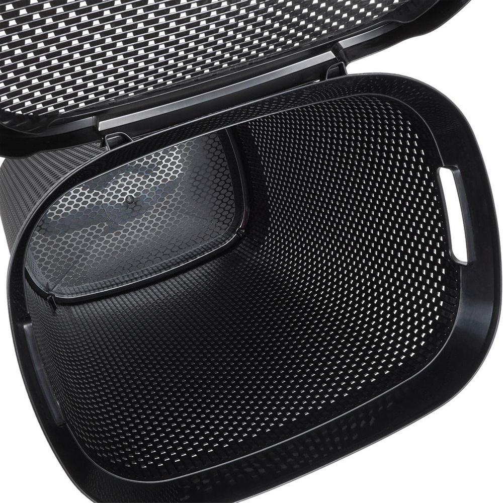 Kosz Łazienkowy Pojemnik na Pranie Odzież Bieliznę Plastikowy Czarny 60L