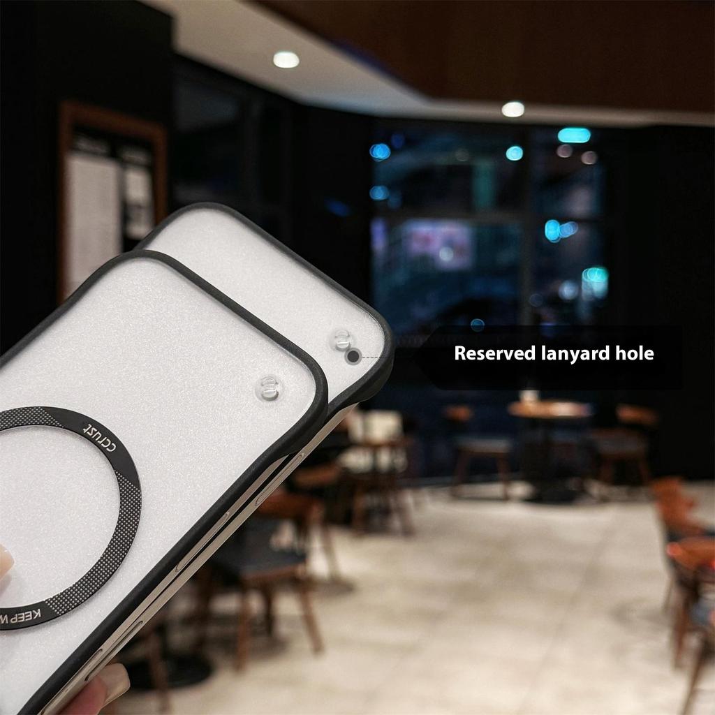 For iPhone 16 Pro Case Compatible with MagSafe Frameless TPU+PC Matte Phone Protector