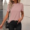 2026 Summer New Women's Solid Color Round Neck Short Sleeve Loose Casual T-Shirt