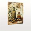 Vintage Olive Oil Tin Sign, Rustic Iron Metal Plaque, Farmhouse Kitchen Wall Decor 8x12 Inch