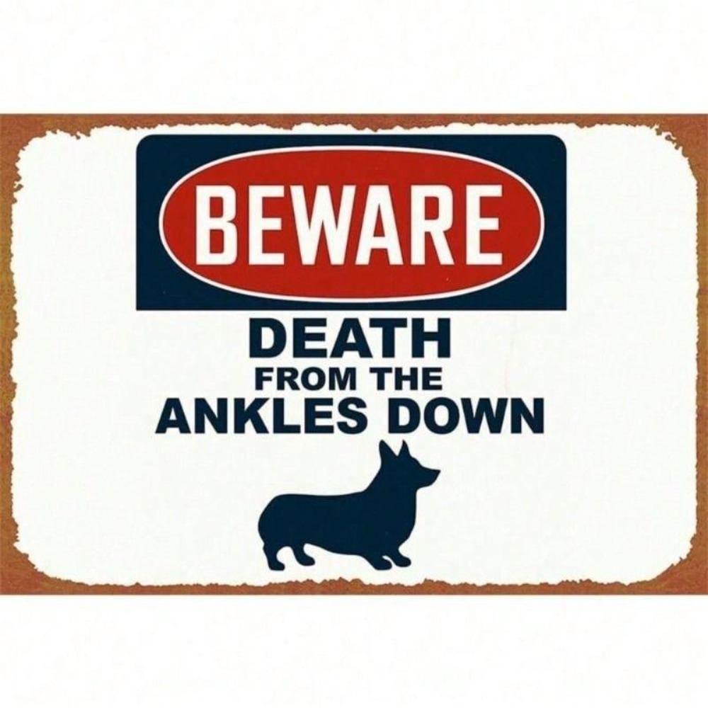 Metal Wall Art Poster, Death From The Ankles Down, Vintage Retro Pub Gift, Home Decor