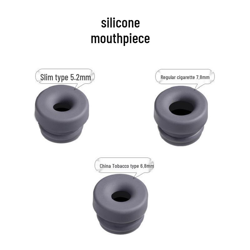 Non-Drop Ash Smoking Accessory: Silicone Cigarette Holder & Mini Walnut Ashtray